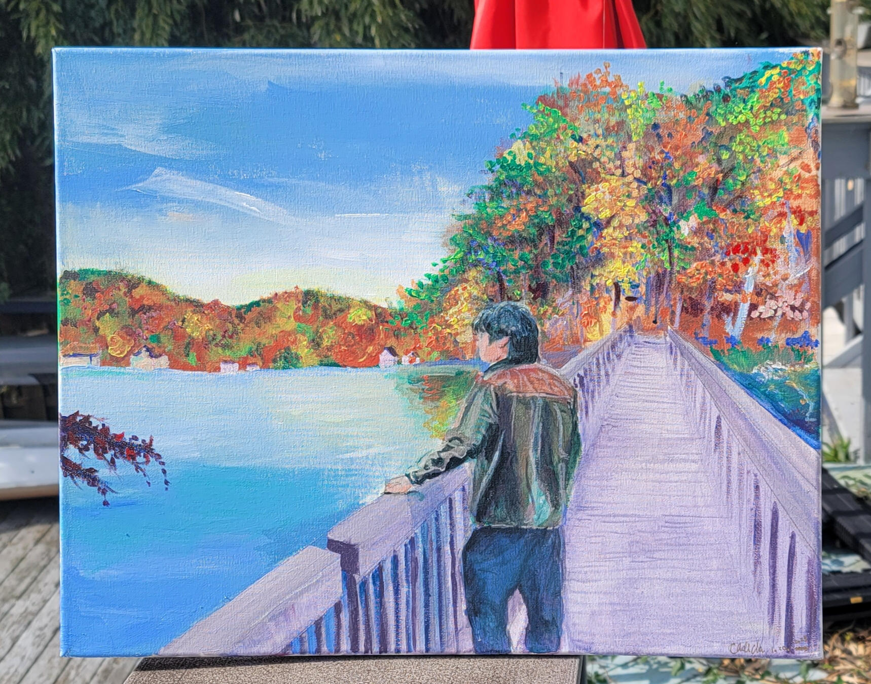 Picture of a man gazing out over a lake